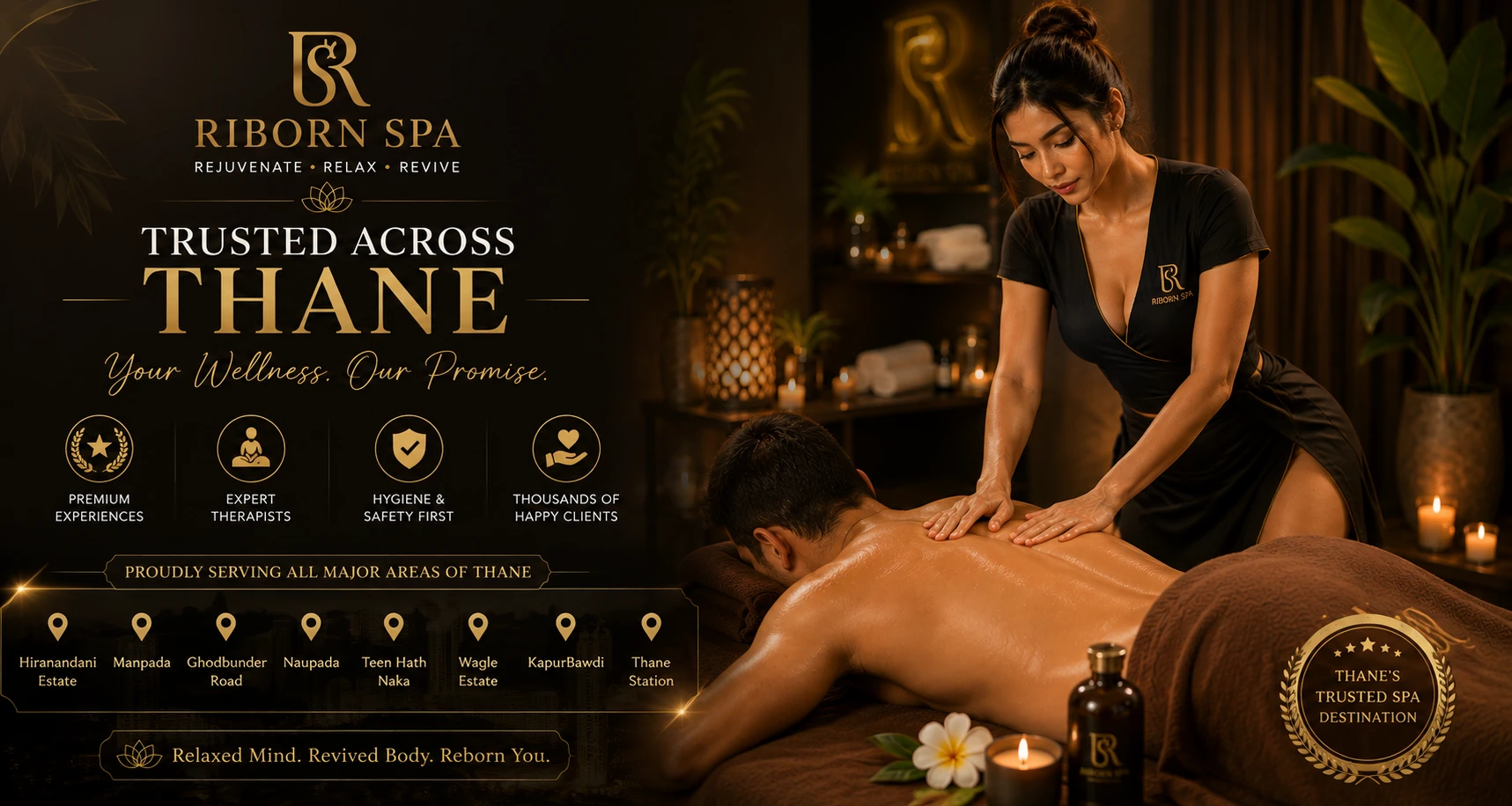 Riborn Spa serving all major areas of Thane, trusted spa destination